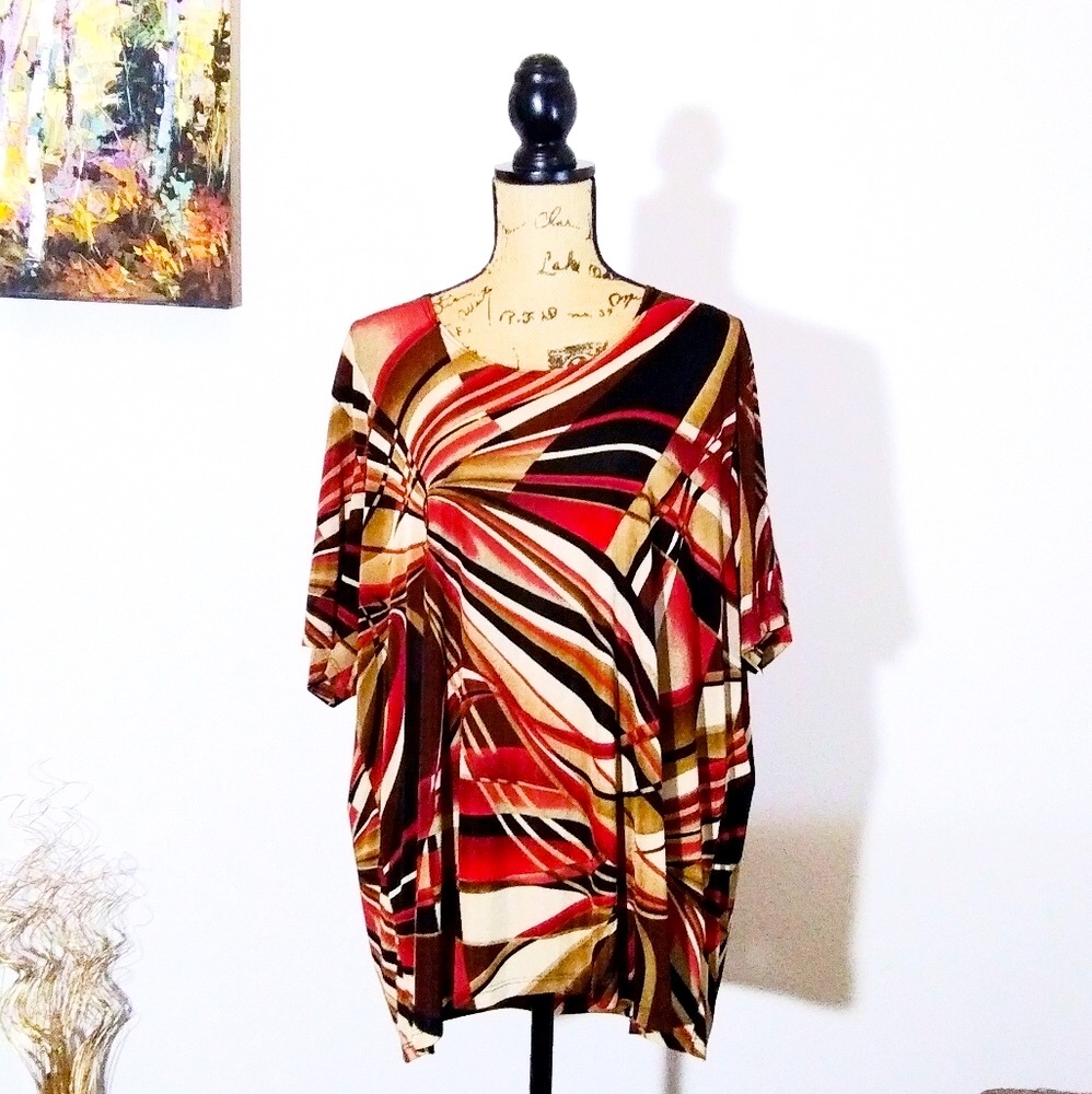 🎉 Slinky Lightweight Color Block Blouse EUC